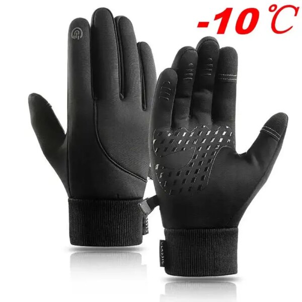 Guantes de ciclismo impermeables, guantes de invierno con pantalla táctil para bicicleta, pesca al aire libre, resistentes al viento, para montar en motocicleta, esquí, guantes cálidos para bicicleta