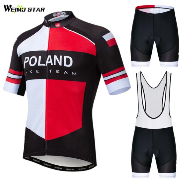 Weimostar Polonia Brasil Colombia equipo ciclismo Jersey conjunto verano bicicleta de montaña ciclismo ropa hombres Pro bicicleta ropa