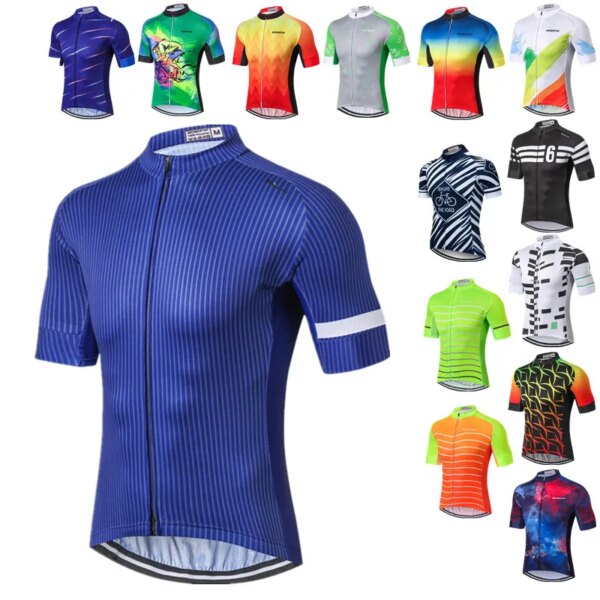 Weimostar-Camiseta de Ciclismo morada de secado rápido para hombre, ropa para bicicleta de montaña Anti-UV de verano, camiseta de equipo de bicicleta de carretera, Maillot de Ciclismo