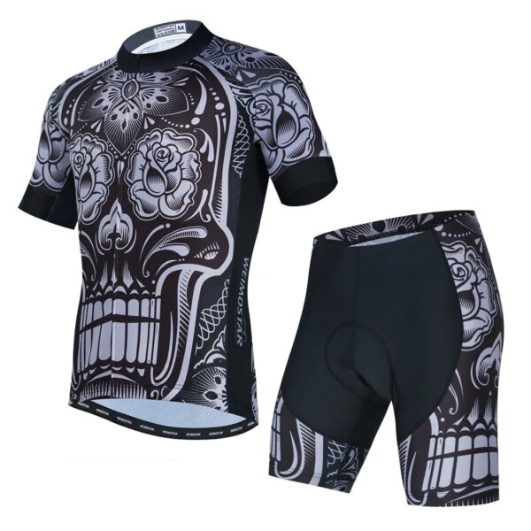 Weimostar-ropa de ciclismo con calavera para hombre, conjunto de Jersey de ciclismo de manga corta, ropa de bicicleta profesional, Jersey de bicicleta de secado rápido, traje de ciclismo