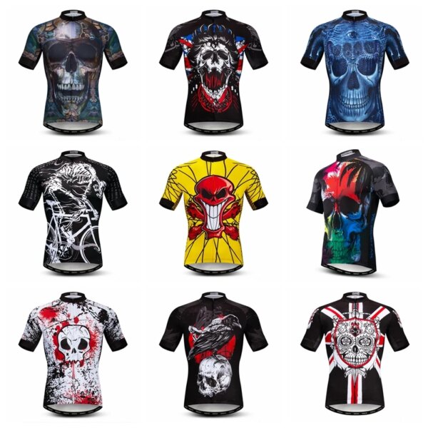 Weimostar Skull-Camiseta de ciclismo para hombre, equipo 100% poliéster, camiseta para bicicleta de montaña, camiseta de ciclismo de secado rápido, ropa para bicicleta de montaña y carretera