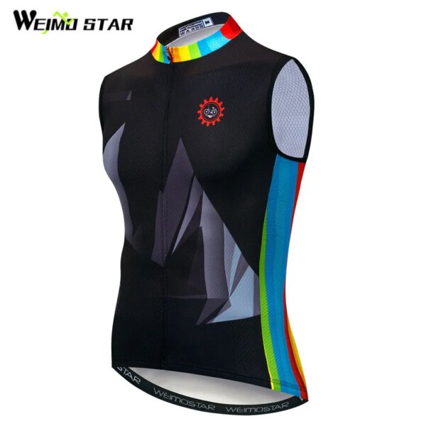 Weimostar-Chaleco de ciclismo negro para hombre, chaleco sin mangas para equipo profesional de ciclismo de montaña, ropa de secado rápido para bicicleta de carreras, verano