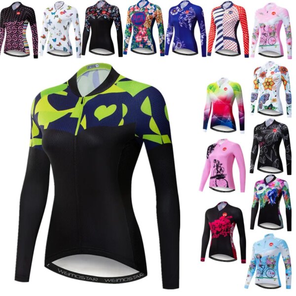 Weimostar-Camiseta de Ciclismo para mujer, ropa de manga larga para bicicleta de montaña, ropa de bicicleta de secado rápido, chaqueta de Ciclismo de otoño, Maillot de Ciclismo