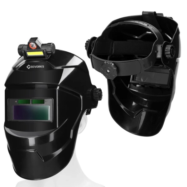 Casco de soldadura Máscara de Soldadura con atenuación automática, vista grande, Color verdadero, máscara facial de soldadura con oscurecimiento automático para soldadura por arco