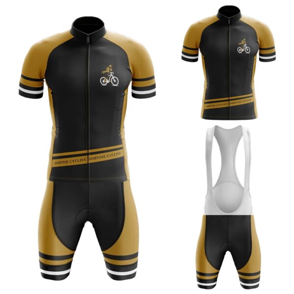 Whisky-Conjunto de Jersey de Ciclismo para Hombre, pantalones cortos con pechera de manga corta, almohadilla transpirable de Gel, varias opciones, novedad de verano
