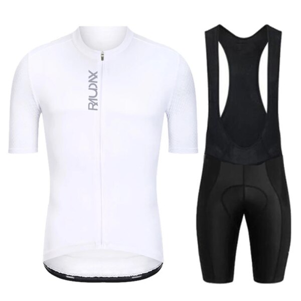 Jersey de Ciclismo blanco para hombre, Kit de bicicleta de equipo MTB, Ropa para bicicleta de montaña, Maillot, Triatlón, 2024