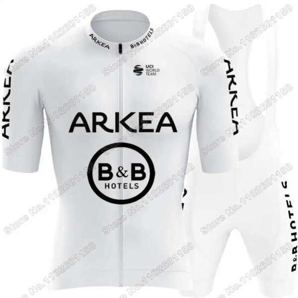 Equipo blanco ARKEA B & B HOTELS 2024 Conjunto de Jersey de ciclismo verano Francia ropa de ciclismo hombres camisetas de bicicleta de carretera traje pantalones cortos con pechera para bicicleta