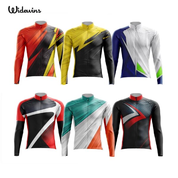 Widewins-Camiseta de Ciclismo de manga larga para hombre, Ropa de Ciclismo de montaña, Ropa de equipo para bicicleta, Maillot de manga larga