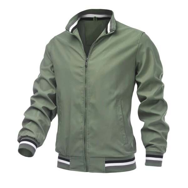 Chaqueta Bomber cortavientos para hombre, abrigo informal con cremallera, chaqueta deportiva para exteriores, chaqueta militar para motocicleta para primavera y otoño, chaqueta para hombre