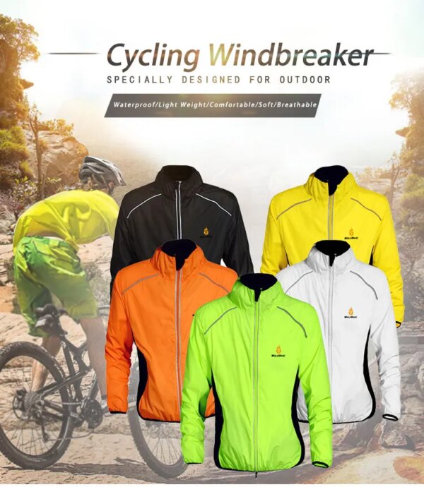 Chaqueta de ciclismo a prueba de viento para hombre y mujer, camiseta para bicicleta de montaña, chaqueta de viento para bicicleta, chaleco reflectante para ciclismo, cortavientos impermeable para MTB