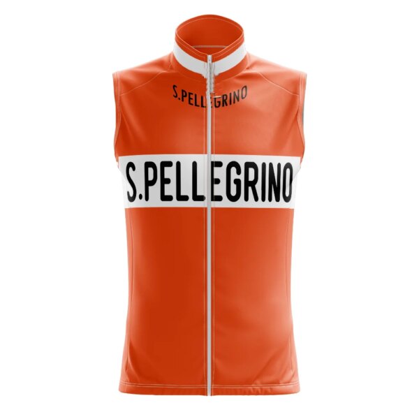 A prueba de viento S.PELLEGRINO EQUIPO RETRO CLÁSICO Sin mangas Ciclismo Chaqueta Chaleco Mtb Ropa Bicicleta Maillot Ciclismo