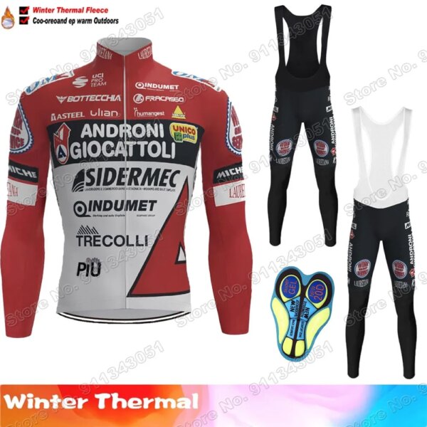 Androni Team-Conjunto de Jersey de Ciclismo para hombre, traje de Ropa de Ciclismo de manga larga, pantalones de bicicleta de montaña y carretera, invierno, 2021