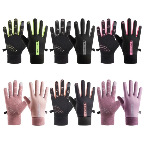 Guantes antideslizantes de invierno, guantes para bicicleta con pantalla táctil, guantes antideslizantes para ciclismo, guantes para bicicleta de montaña, guantes a prueba de viento con dedos completos