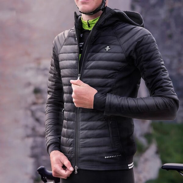 Chaquetas de ciclismo de invierno con capucha, chaqueta térmica reflectante de algodón para hombre, cortavientos, chaqueta para montar en bicicleta, ropa de ciclismo