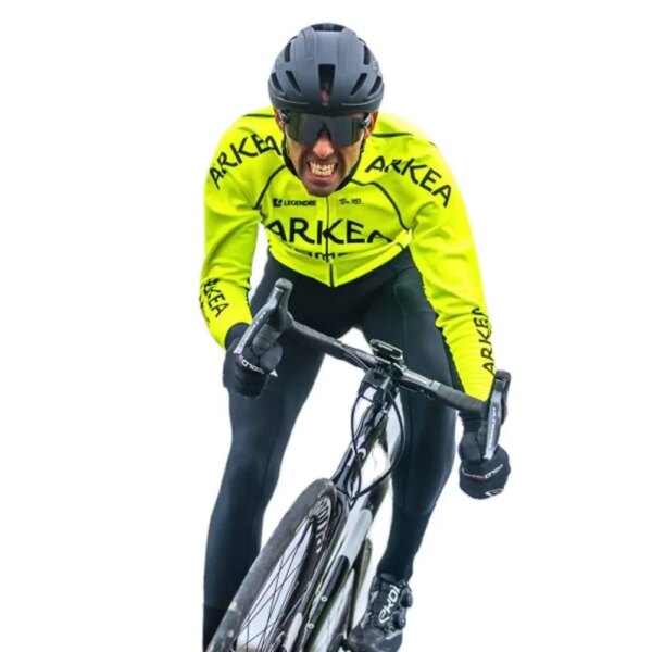 Invierno Ciclismo Pro Team Arkea Samsic chaqueta de Color fluorescente polar térmico bicicleta Jersey ropa Ciclismo Hombre ropa de bicicleta