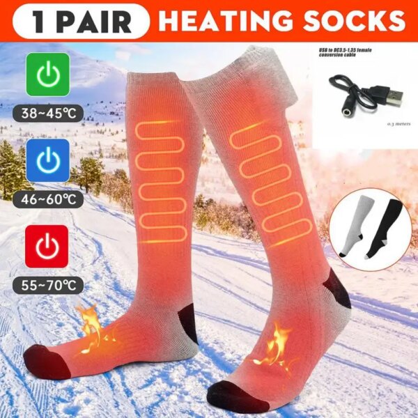 Calcetines térmicos de invierno para hombre y mujer, medias térmicas con calefacción eléctrica, sin batería, para senderismo, esquí y ciclismo