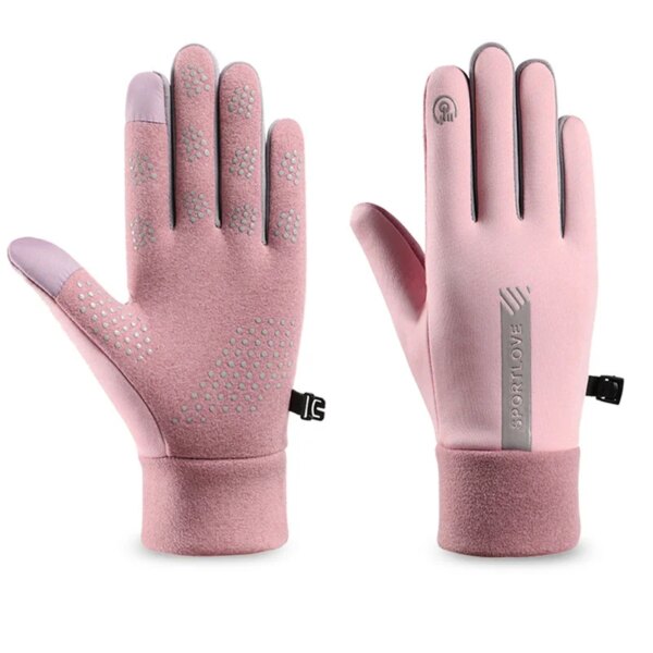 Guantes de invierno para mujer, guantes térmicos de lana para ciclismo, resistentes al frío, resistentes al viento, resistentes al agua, cálidos, para correr al aire libre, esquiar