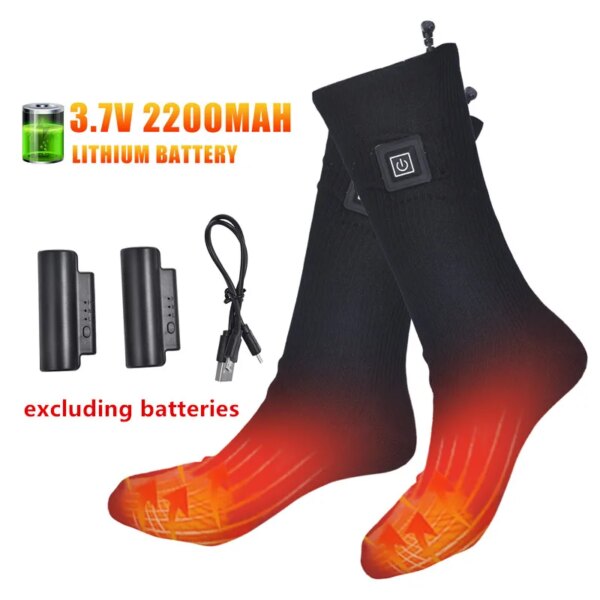 Calcetines térmicos de invierno para hombre y mujer, calentadores de pies eléctricos, calcetines cálidos para ciclismo, calcetines calentados para esquí y senderismo