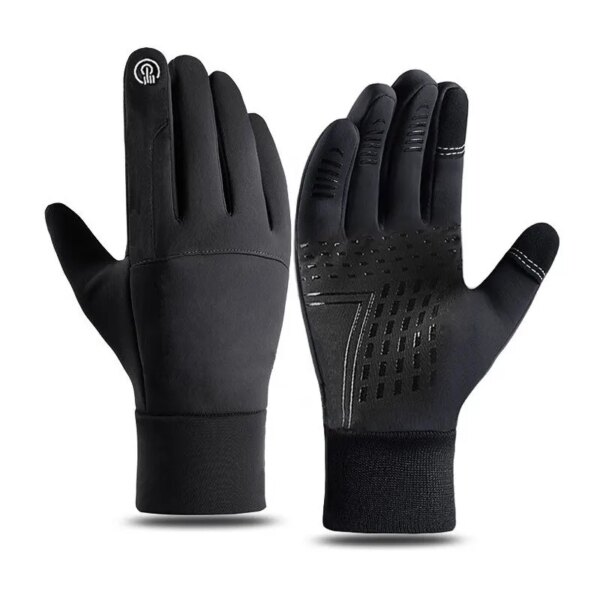 Guantes de invierno para hombre y mujer, resistentes al agua y al frío, para ciclismo, para deportes al aire libre, cálidos guantes térmicos de lana para correr y esquiar