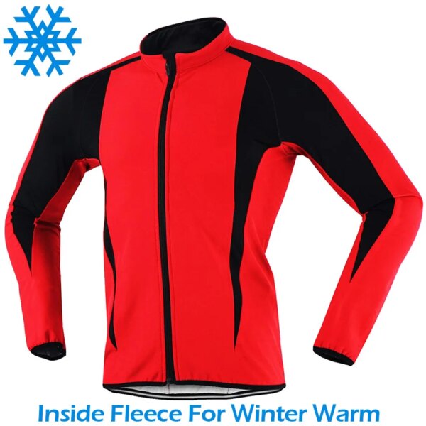 Jersey térmico de ciclismo para invierno, camiseta larga para bicicleta, ropa deportiva para bicicleta, abrigo cálido, manga, chaqueta todoterreno de Motocross, camiseta ajustada