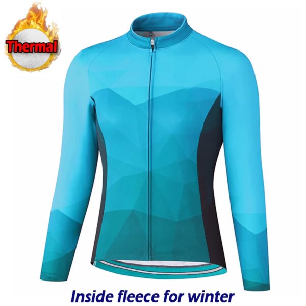 Jersey térmico de ciclismo para mujer, camiseta de manga larga de calidad para ciclismo, ropa cálida para bicicleta de montaña para carreras profesionales, chaqueta deportiva para mujer