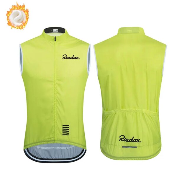 Chaleco de invierno para hombre 2023 RAUDAX, chalecos térmicos de lana para ciclismo, chaleco cálido sin mangas para bicicleta, Tops de invierno para bicicleta de montaña y carretera