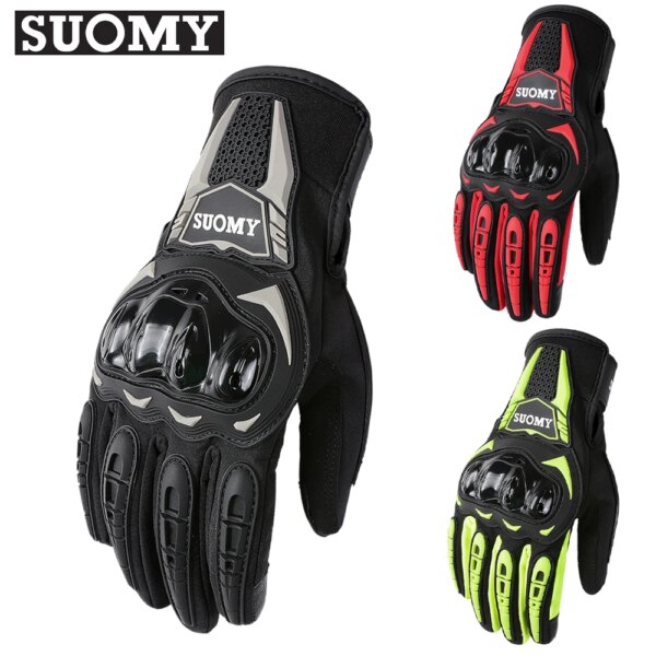 Guantes cálidos de invierno para motocicleta, guantes de moto a prueba de viento para primavera y otoño, guantes de motociclista de carreras para hombre y mujer, función táctil