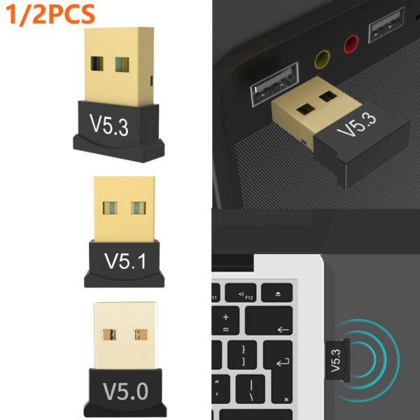 Adaptador USB inalámbrico Compatible con Bluetooth 5,3/5,1/5,0, Compatible con Windows 11/10/8,1, Mini remitente, Dongle USB Plug & Play para auriculares de PC