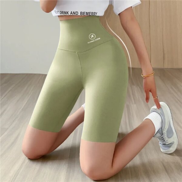 Pantalones cortos deportivos para mujer, novedad en ciclismo, trote, Fitness, cintura alta, Push Up, pantalones cortos de gimnasio, mallas, ropa de Yoga