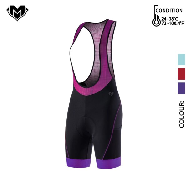 Pantalones cortos con pechera para ciclismo para mujer, con bolsillos en las piernas, mallas acolchadas para bicicleta de carretera y montaña, pantalones cortos para montar en bicicleta