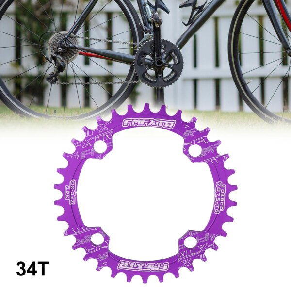 X Autohaux 32T 34T 36T 38T 104mm bicicleta redonda estrecha ancha plato plato placa dentada púrpura