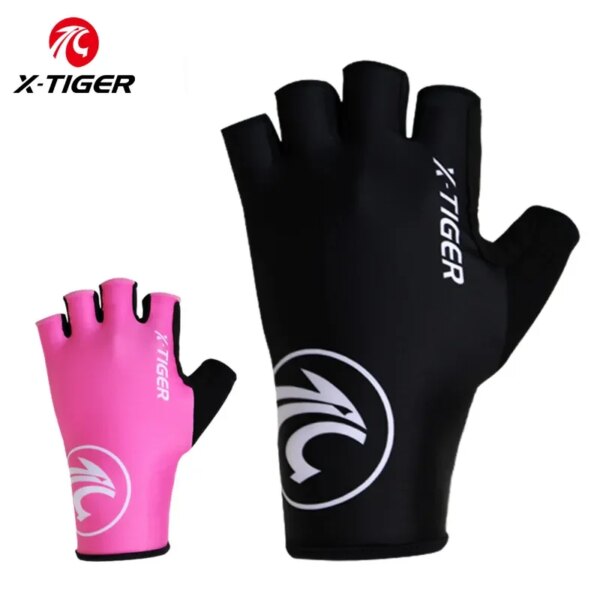 Guantes de ciclismo X-TIGER antideslizantes de medio dedo para hombres y mujeres guantes deportivos antisudor guantes antigolpes para bicicleta MTB