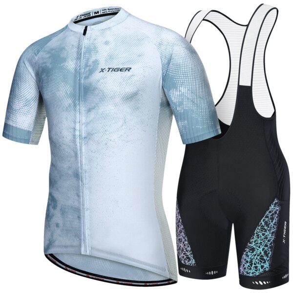 Conjunto de Jersey de ciclismo X-TIGER, camiseta transpirable de secado rápido para bicicleta de carretera, pantalones cortos con almohadilla de Gel 5D, Kit de ropa para montar en bicicleta de montaña