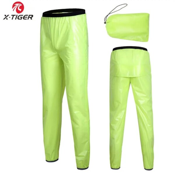 X-TIGER pantalones de lluvia para ciclismo, impermeables, de secado rápido, para ciclismo de montaña, deportes al aire libre, multiusos, para correr, senderismo, acampar, pescar y andar en bicicleta