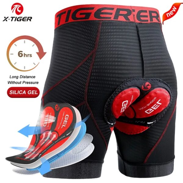 Pantalones cortos de ciclismo X-TIGER, ropa interior de ciclismo de malla transpirable, almohadilla de Gel a prueba de golpes, pantalones cortos para bicicleta de montaña, triangulación de envíos, ropa interior para bicicleta