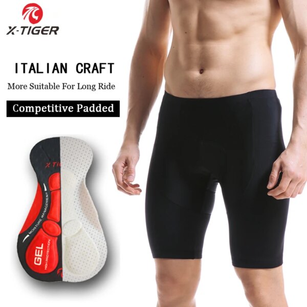 X-TIGER-pantalones cortos de Ciclismo Coolmax 5D con almohadilla de Gel a prueba de golpes para hombre, pantalones cortos con tirantes para bicicleta de montaña y carretera