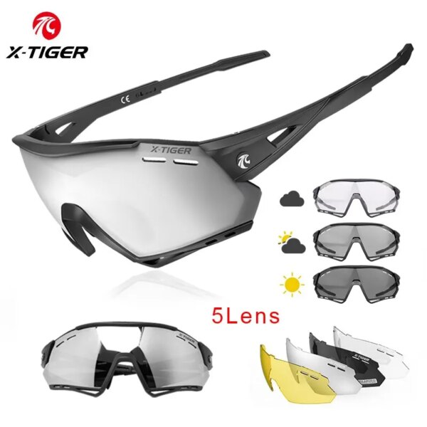 X-TIGER gafas de sol deportivas fotocromáticas gafas de ciclismo polarizadas UV400 conducción béisbol correr gafas para pescar