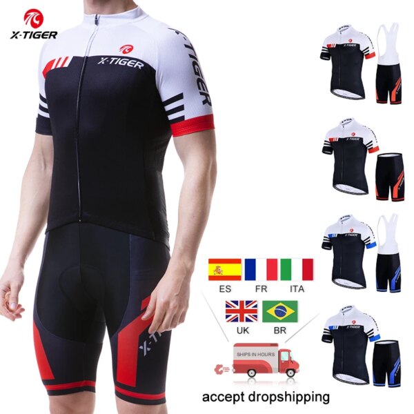 X-TIGER Conjunto de Jersey de Ciclismo profesional 5D Gel acolchado MTB Ropa de bicicleta Ropa Ciclismo Maillot Ciclismo conjuntos bicicleta Sportwears