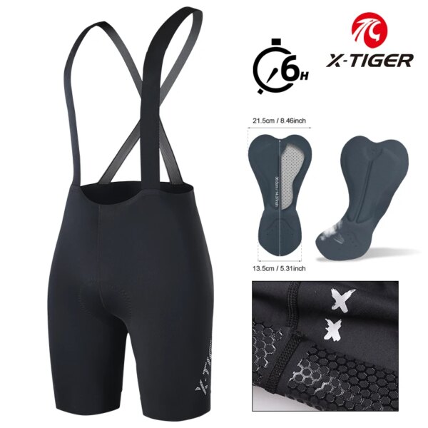 X-TIGER pantalones con tirantes para bicicleta de carretera, pantalones cortos para ciclismo, pantalones con tirantes para ciclismo cómodos y transpirables, pantalones deportivos con tirantes de secado rápido 2024