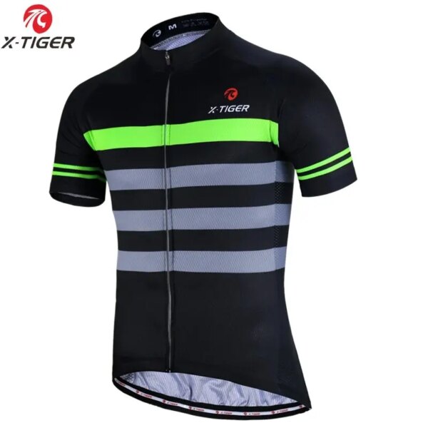 X-TIGER-Camiseta de verano para bicicleta de montaña, ropa de carreras para bicicleta de montaña, uniforme de ciclismo 100% poliéster