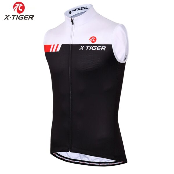 X-tiger-Camiseta de ciclismo para hombre, 100% poliéster sin mangas, camiseta de ciclismo MTB, ropa deportiva para ciclismo de carreras