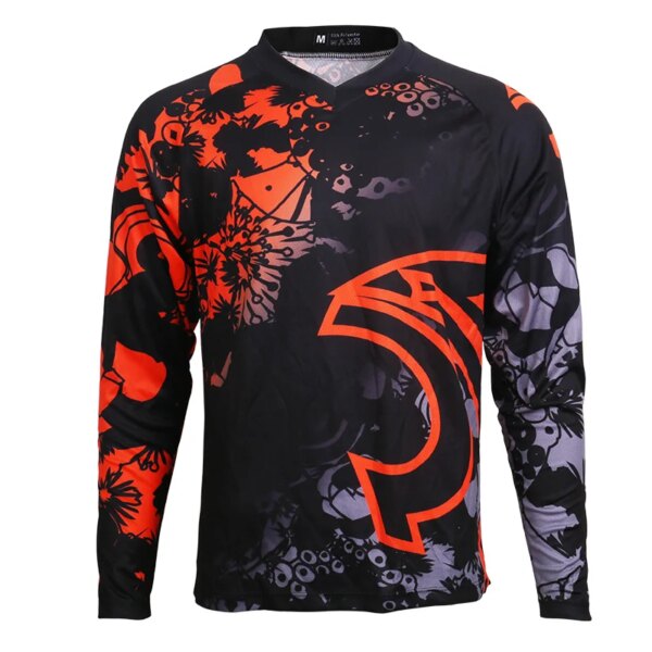 X-tiger-Camiseta para descensos, ropa deportiva para carreras de Motocross, camisetas de ciclismo 100% poliéster, camiseta DH de manga larga de secado rápido para bicicleta