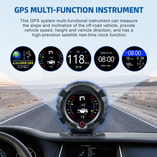 X95 Head Up Display GPS HUD medidor de pendiente accesorios de coche HUD velocímetro electrónico automático MPH KMH velocidad inclinación ángulo altitud