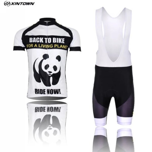 XINTOWN-Camiseta y pantalones cortos de ciclismo para hombre, ropa blanca para bicicleta, Panda Pro MTB, ropa de ciclismo, camisetas para verano