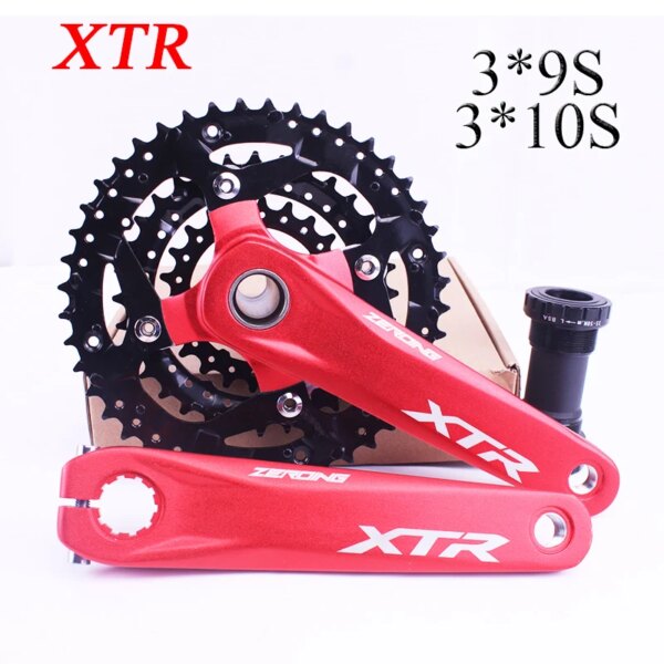 Platos y bielas de bicicleta XTR 104/64 BCD MTB 3*9S 3*10S manivela integrada de aleación de aluminio 22/24/32/42/44T plato de bicicleta compatible con XTR