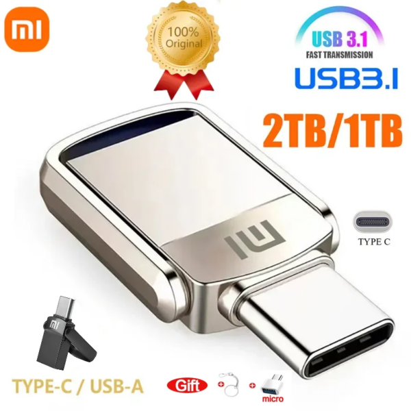 Xiaomi U Disk 2TB 1TB USB 3,1 interfaz tipo C 256GB 128GB 512GB teléfono móvil ordenador transmisión mutua memoria USB portátil