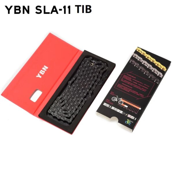 Cadena de bicicleta de carretera YBN 11S MTB, cadenas huecas de diamante negro de 11 velocidades 22s 33S para sistema Shimano SRAM Campanolo, piezas de bicicleta