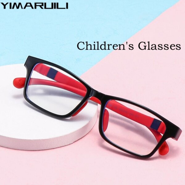 YIMARUILI-gafas ultraligeras y flexibles para niños, gafas graduadas ópticas TR90 cuadradas Retro, montura para niño y niña