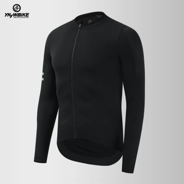 YKYW-Camiseta de Ciclismo de manga larga de algodón profesional para hombre, camisetas deportivas para equipo de bicicleta de montaña de alta calidad, ropa para bicicleta al aire libre, abrigo negro