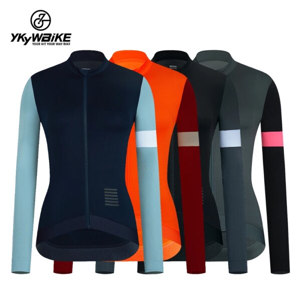 YKYWBIKE Ciclismo Jersey Mujer Ciclismo Manga Larga Secado Rápido Transpirable MTB Jerseys Carretera Bicicleta De Montaña Ropa Primavera Otoño